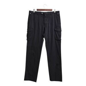 Kiton Lyocell Blend Straight Leg Cargo Pants In Black Sz 35x31